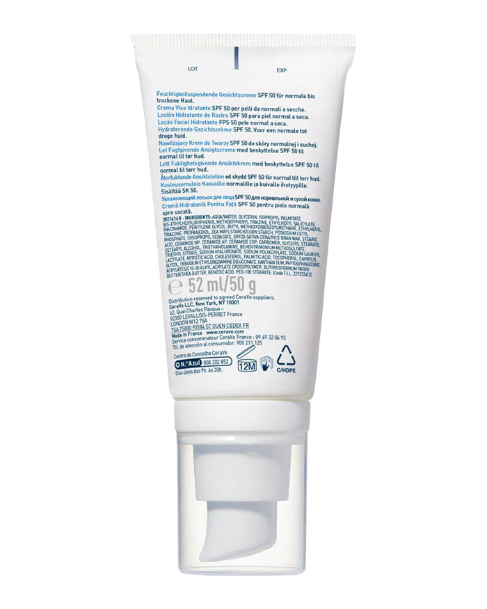 CeraVe AM Facial Moisturising Lotion For Normal to Dry Skin SPF 50- 52ml