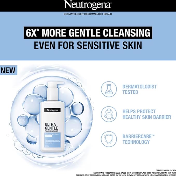 Neutrogena Ultra Gentle Foaming Face Cleanser-For Sensitive Skin-200ml