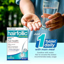 Wellman Hairfollic Hair supplements for Men with zinc, selenium, lignans that supports hair growth, provide strength to hair roots-30 Tablets(1box)