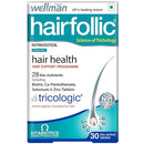 Wellman Hairfollic Hair supplements for Men with zinc, selenium, lignans that supports hair growth, provide strength to hair roots-30 Tablets(1box)