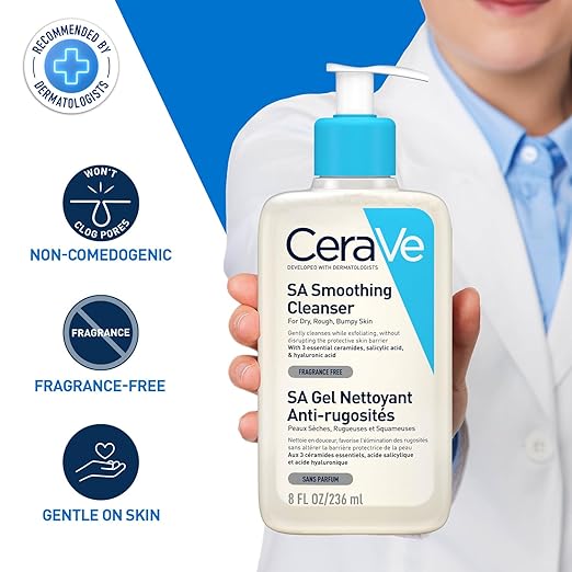 CeraVe SA Smoothing Cleanser for Dry, Rough, Bumpy Skin- 236ml