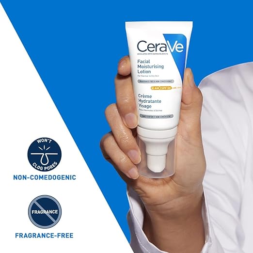 CeraVe AM Facial Moisturising Lotion For Normal to Dry Skin SPF 50- 52ml