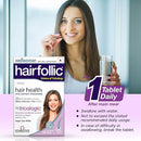 Wellwoman Hairfollic supplements with Advanced Hair Nutrition formula for Women with Biomarine collagen complex, Biotin & Zinc that support hair growth & maintain healthy hair- 30 Tablets(1 box)