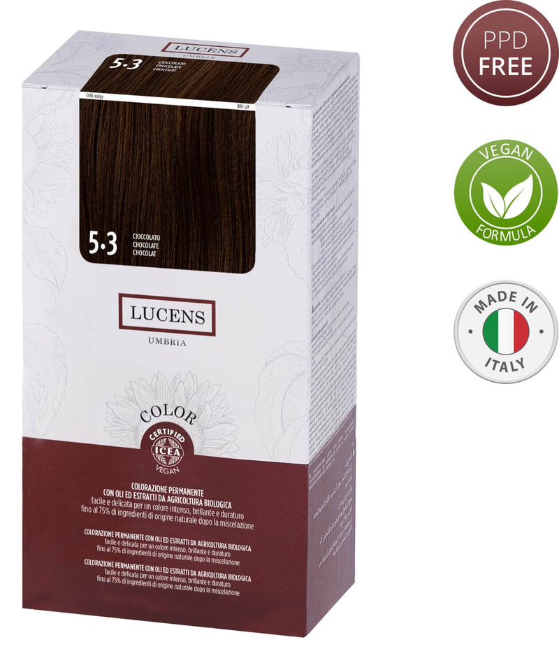 Lucens Hair Color Chocolate 5.3  Made in Italy 145ml