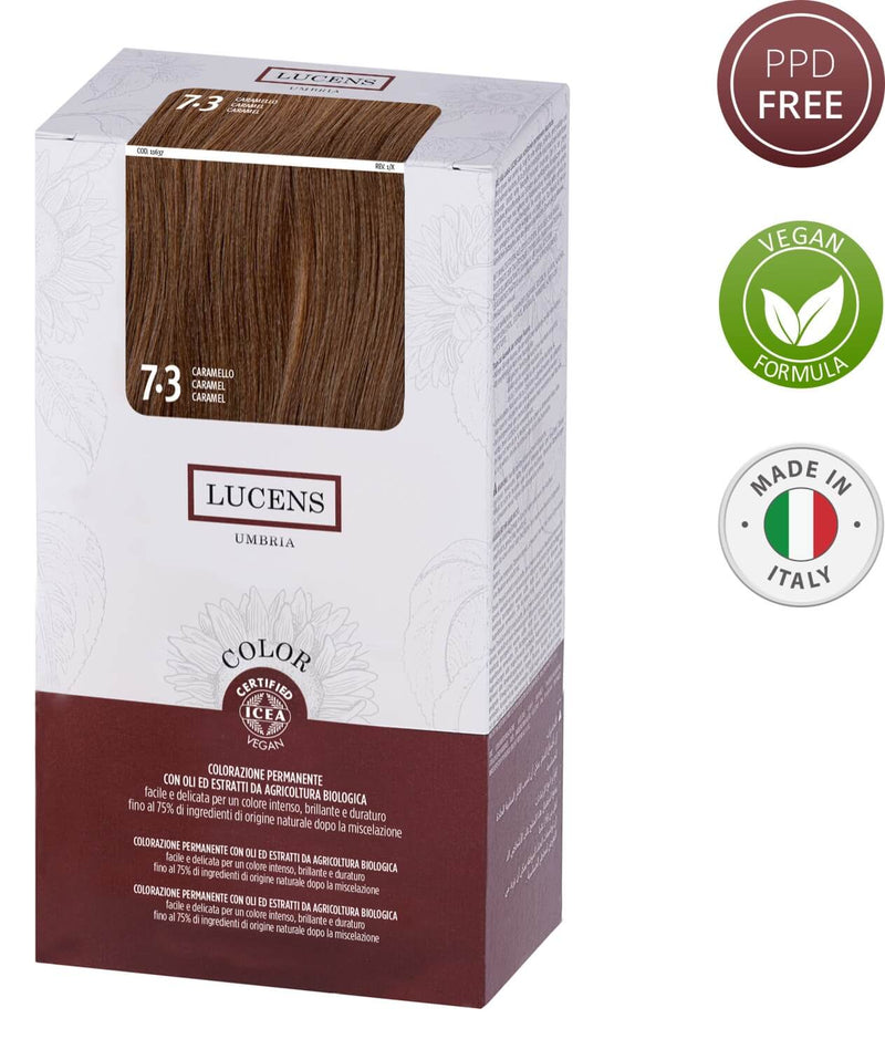 Lucens Hair Color Caramel 7.3  Made in Italy 145ml