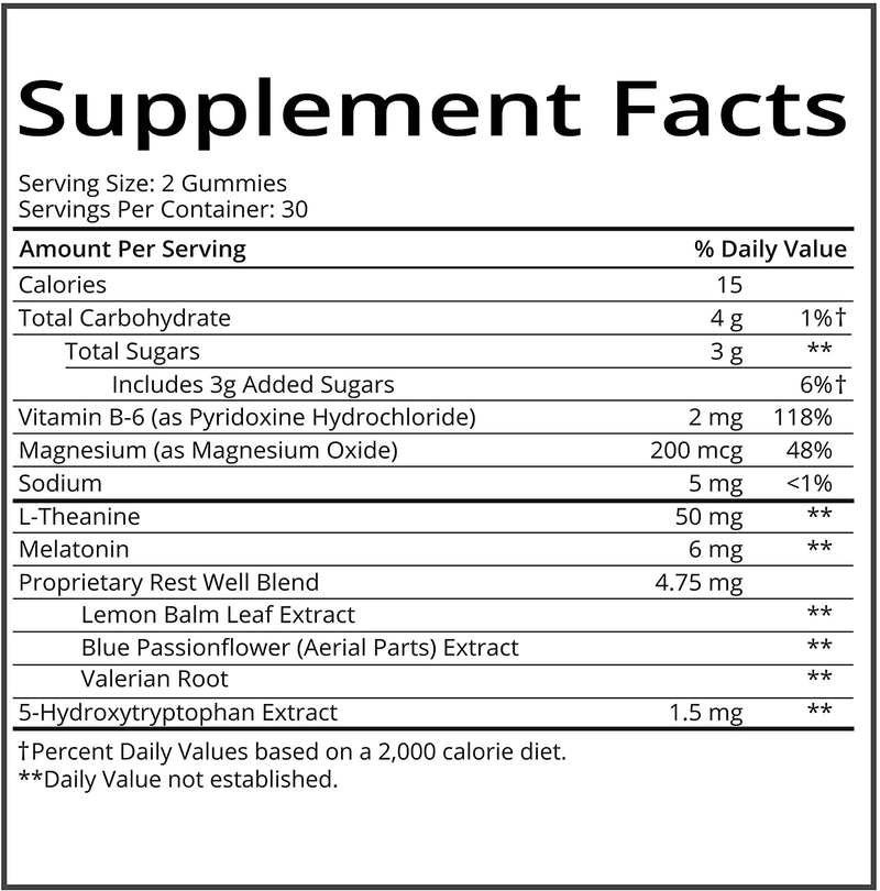 Sugarbear Sleep, Vegan Gummy Vitamins with Melatonin, 5-HTP, Magnesium, L-Theanine, Valerian Root, Lemon Balm (1 Month Supply) 60 Gummies