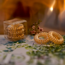 INVISIBOBBLE Original Time to Shine Bronze Me Pretty Hair Ties, 3 Pack - Traceless, Strong Hold, Waterproof - Suitable for All Hair Types