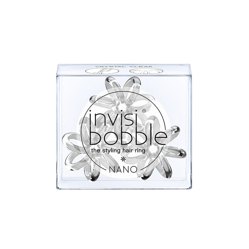 INVISIBOBBLE Nano Crystal Clear Hair Styling Ring with Strong Grip-Pack of 3