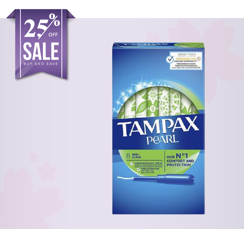 Tampax Pearl Plastic Super Tampons - 8 Count