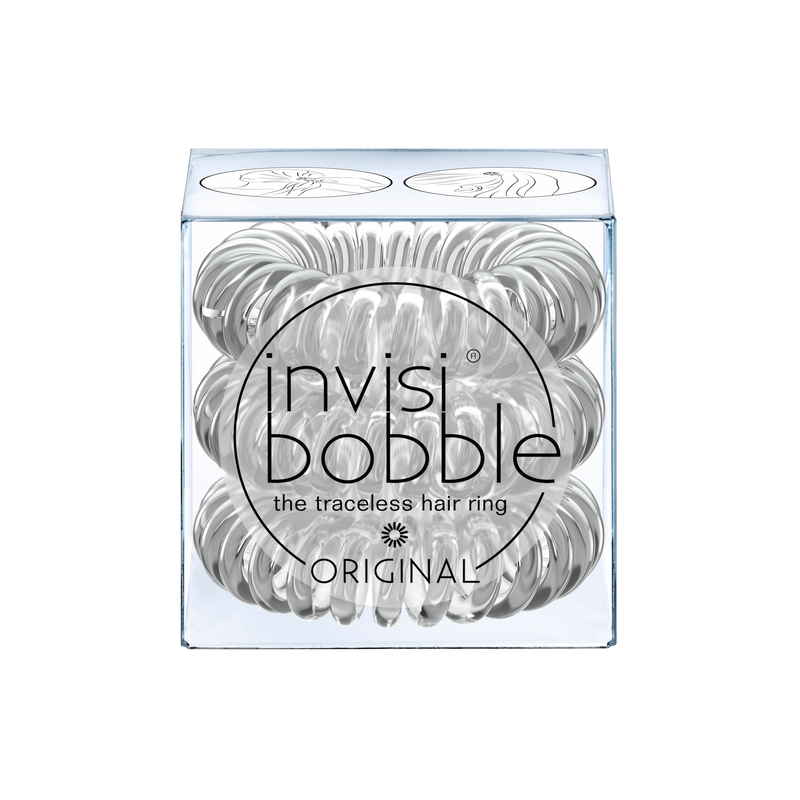 INVISIBOBBLE ORIGINAL Crystal Hair Ties, 3 Pack - Traceless, Strong Hold, Waterproof - Suitable for All Hair Types