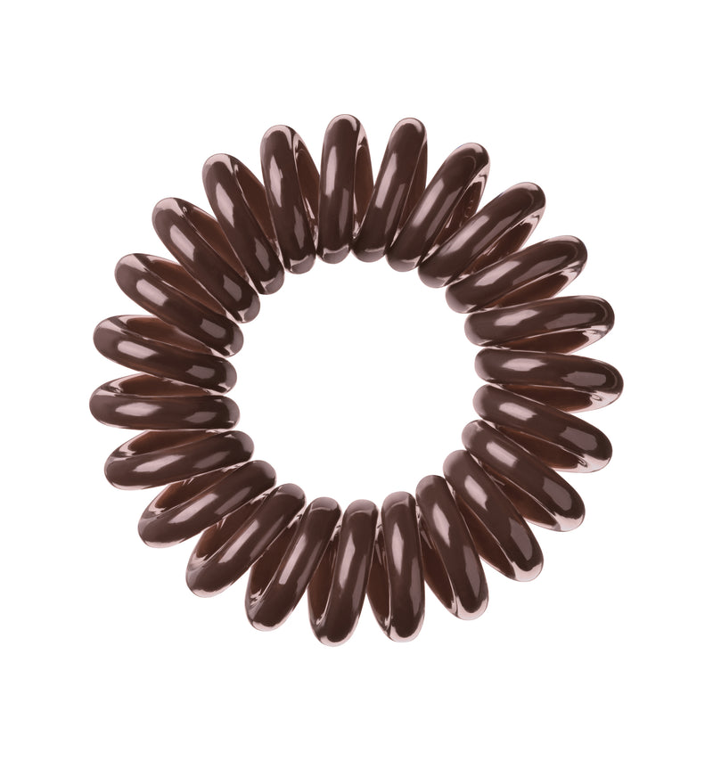 INVISIBOBBLE ORIGINAL Pretzel Brown Hair Ties, 3 Pack - Traceless, Strong Hold, Waterproof - Suitable for All Hair Types