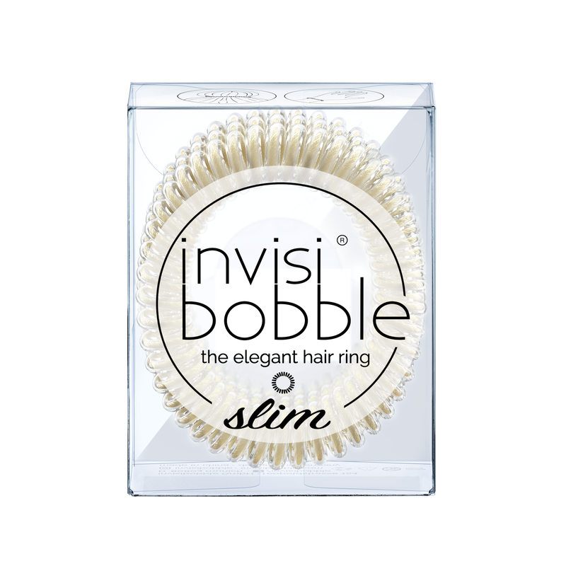 INVISIBOBBLE Slim Stay Gold Hair Ring Pack of 3 No Kink, Strong Hold, Stylish Bracelet - Suitable for All Hair Types