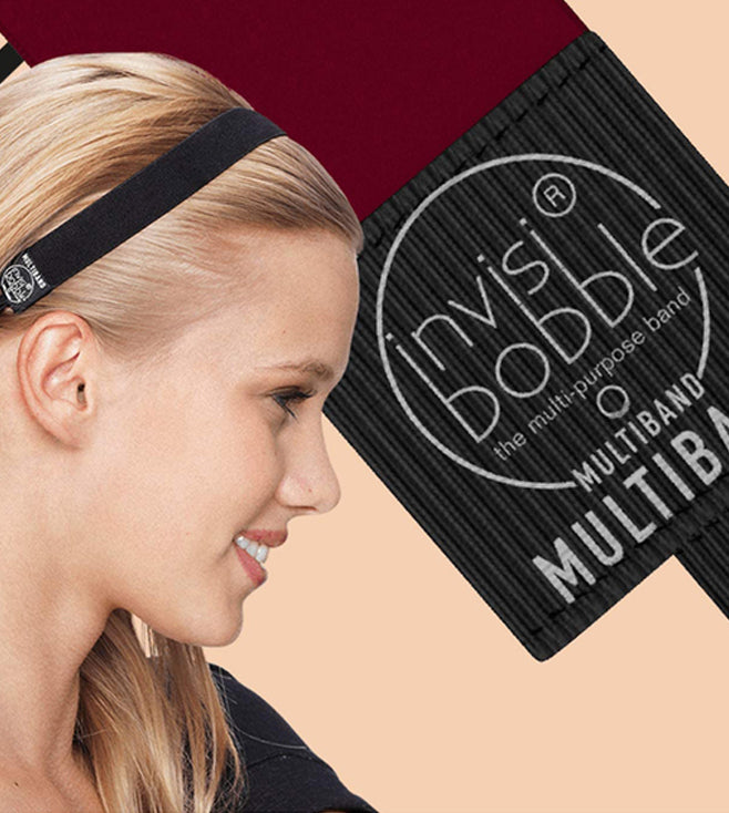 INVISIBOBBLE Multiband True Black Hair Band and Hair Tie - True Black - 2-in-1 band
