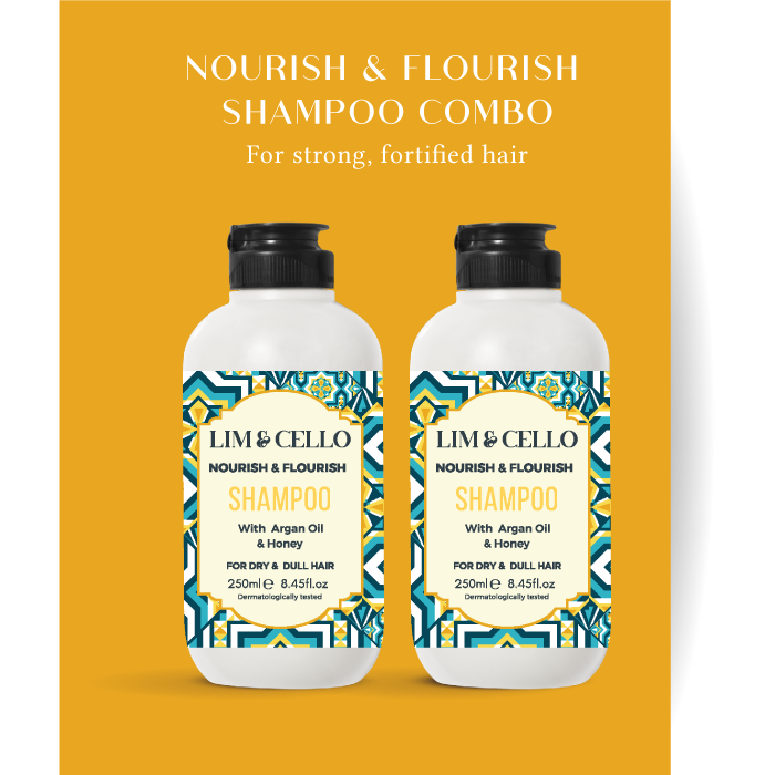 Lim & Cello Nourish & Flourish Shampoo 250 ml Pack of 2.