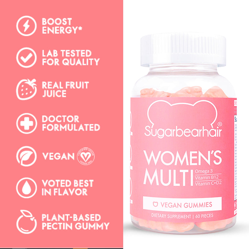 SugarBear Women's Multi Vegan Vitamin, 60 Gummies