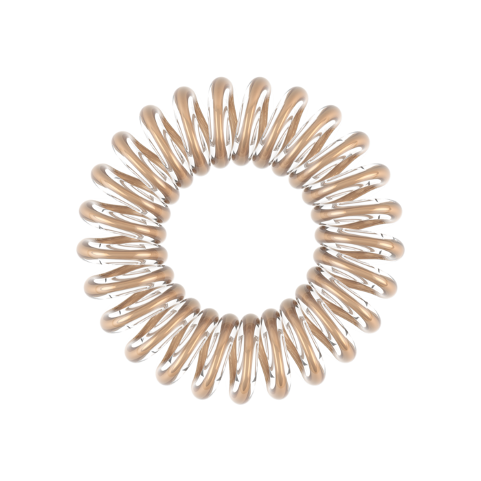 INVISIBOBBLE Original Time to Shine Bronze Me Pretty Hair Ties, 3 Pack - Traceless, Strong Hold, Waterproof - Suitable for All Hair Types
