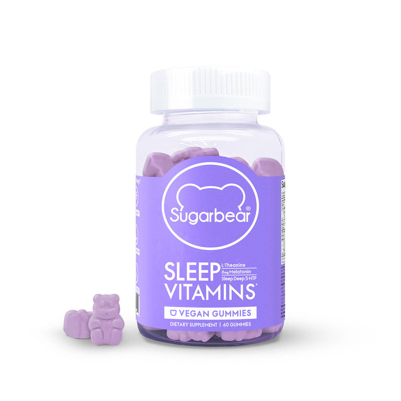 Sugarbear Sleep, Vegan Gummy Vitamins with Melatonin, 5-HTP, Magnesium, L-Theanine, Valerian Root, Lemon Balm (1 Month Supply) 60 Gummies