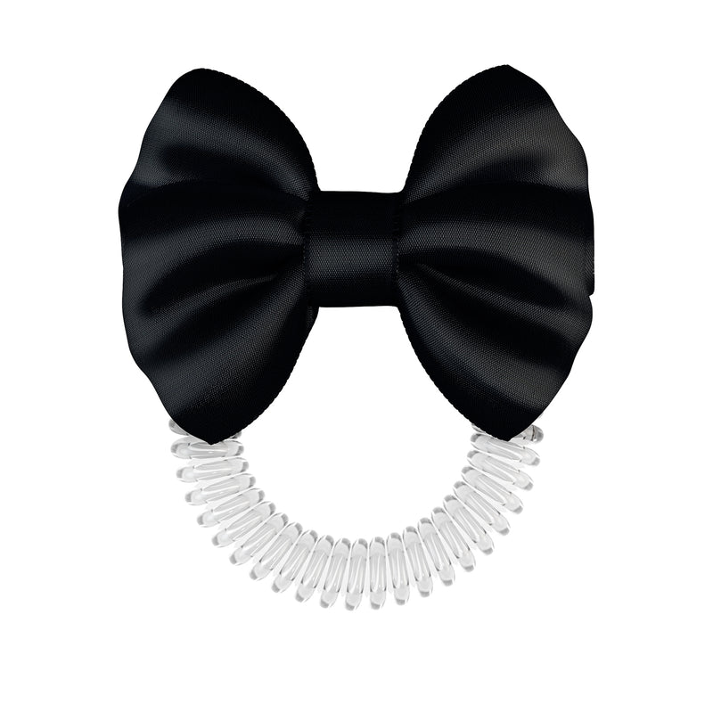 INVISIBOBBLE Bowtique True Black spiral hair ring meets bow