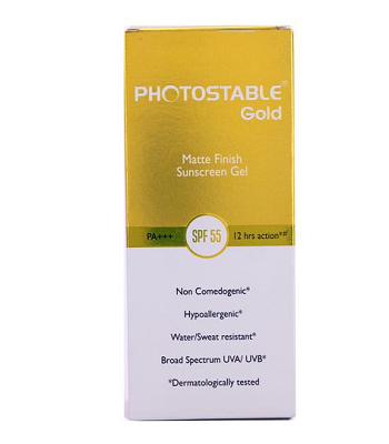 Photostable Gold  Matte Finish Sunscreen Gel SPF55 PA+++ -50gm